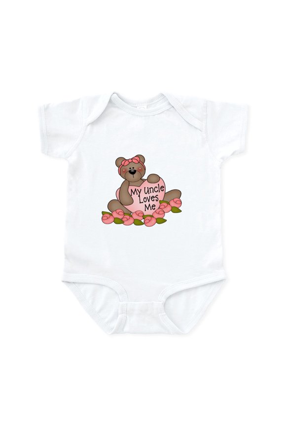 - My Uncle Loves Me CUTE Bear Infant Bodysuit - Baby Light Bodysuit, Size Newborn - 24 Months