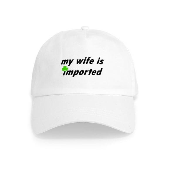 CafePress - My Wife Is Imported (Irish) Cap - Adjustable 100% Brushed Unisex Casual Cotton Baseball Cap, Beige, 1