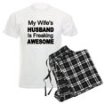 thumbnail image 1 of CafePress - My Wifes Husband Is Freaking Awesome Pajamas - Men's Light Loose Fit Cotton Pajama Set, 1 of 7