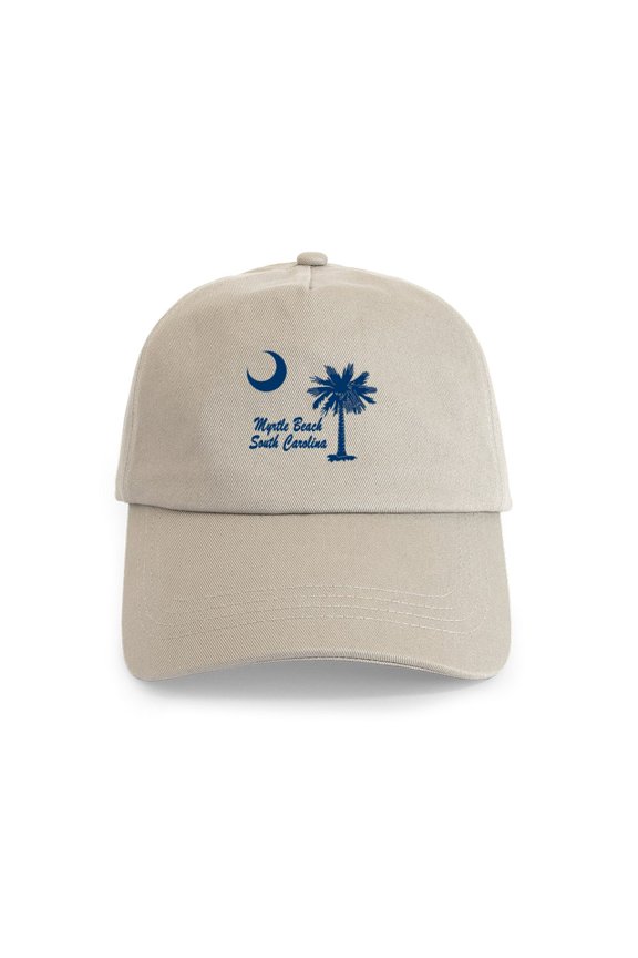 - Myrtle Beach 2 Cap - Adjustable 100% Brushed Unisex Casual Cotton Baseball Cap, Beige, 1