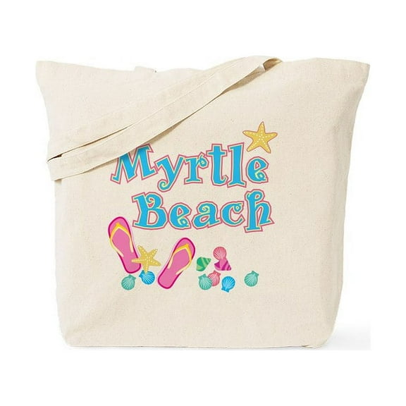 CafePress - Myrtle Beach Flip Flops Tote Or Beach Bag - Unisex Canvas Tote Bag, Beige, 1-Piece