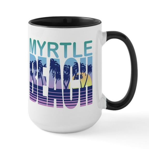 CafePress - Myrtle Beach Large Mug - 15 oz Ceramic Large White Novelty Mug
