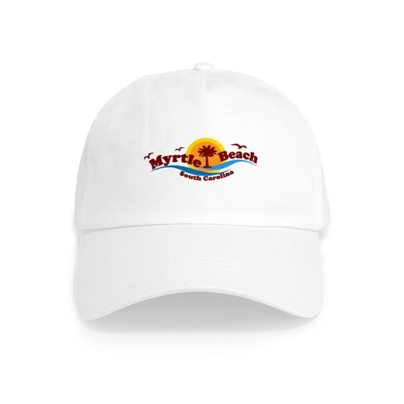 CafePress - Myrtle Beach SC Waves Design Cap - Adjustable 100% Brushed Unisex Casual Cotton Baseball Cap, Beige, 1