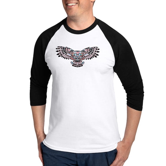 CafePress - Mystic Owl In Native American Style Baseball Jerse - Cotton Baseball Jersey, 3/4 Raglan Sleeve Shirt
