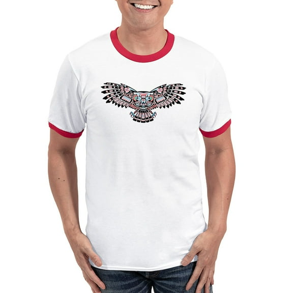 CafePress - Mystic Owl In Native American Style T Shirt - 100% Cotton Ringed T-Shirt