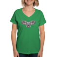 thumbnail image 1 of CafePress - Mystic Owl In Native American Style T Shirt - Women's V-Neck Dark T-Shirt, 1 of 4