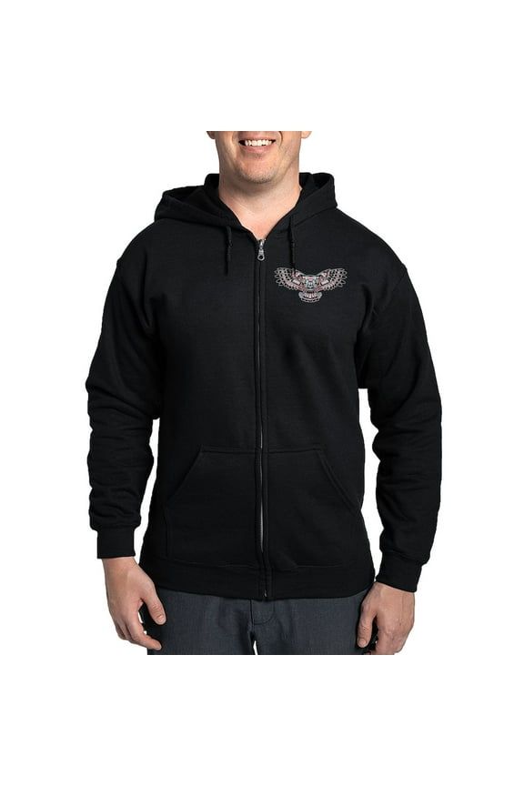 - Mystic Owl In Native American Style Zip Hoodie - Zip Hoodie, Classic Hooded Sweatshirt with Metal Zipper