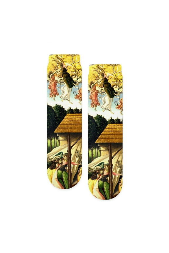 - Mystical Nativity Botticelli - Unisex Novelty Printed Crew Adult Socks