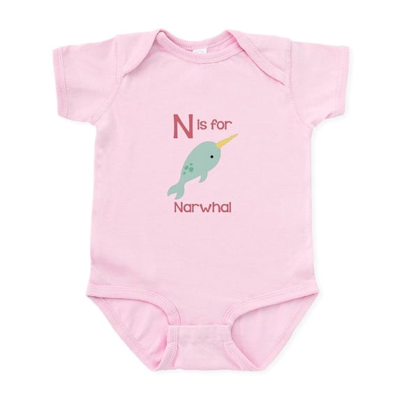 CafePress - N Is For Narwhal Body Suit - Baby Light Bodysuit, Size Newborn - 24 Months