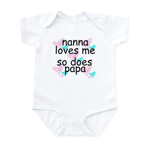 CafePress - NANA LOVES ME SO DOES PAPA Infant Creeper - Baby Light Bodysuit, Size Newborn - 24 Months