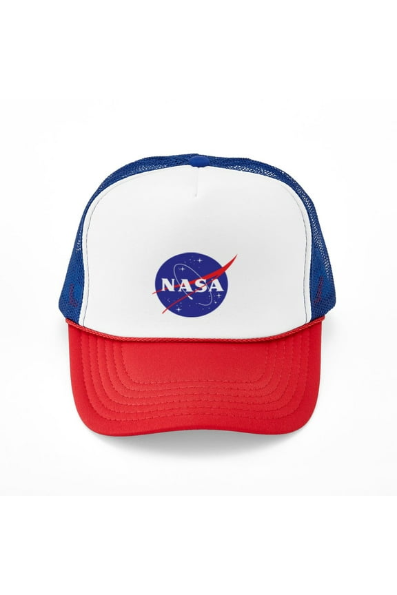 - NASA Logo - Trucker Hat - Polyester Foam Front and Nylon Mesh Weave Back