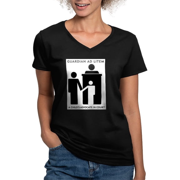 CafePress - NC Guardian Ad Litem - Women's V-Neck Dark T-Shirt