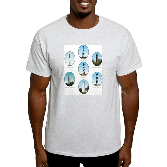 CafePress - NC Lighthouses Light T Shirt - Men's Classic Graphic T-Shirt
