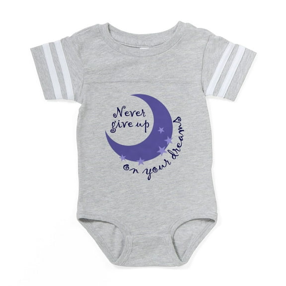 CafePress - NEVER GIVE UP ON DREAMS - Cute Infant Baby Football Bodysuit