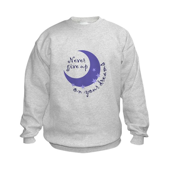 CafePress - NEVER GIVE UP ON DREAMS Sweatshirt - Kids Sweatshirt, Youth Crew Neck Sweatshirt