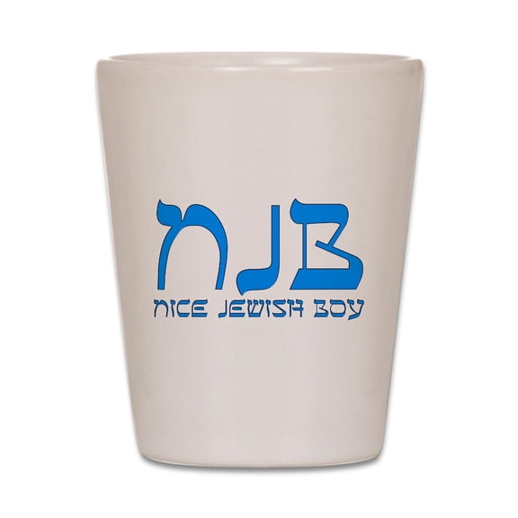CafePress - NJB Nice Jewish Boy - White Shot Glass, Unique and Funny Shot Glass