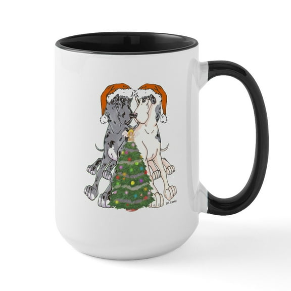CafePress - NN Xmas Tree2 Large Mug - 15 oz Ceramic Large White Novelty Mug