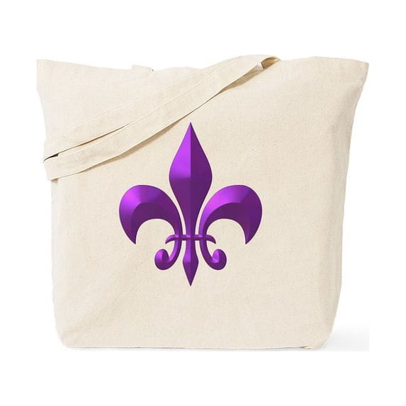 CafePress - NOLA Purple Metallic Fleur Tote Bag - Unisex Canvas Tote Bag, Beige, 1-Piece