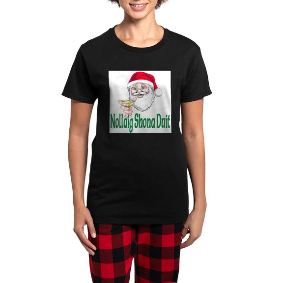 CafePress - NOLLAIG SHONA DUIT - Women's Short Sleeve Print T-Shirt and Pants Dark Cotton Pajama Set