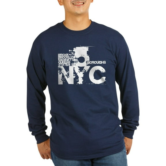 CafePress - NYC_5_Boroughs Long Sleeve T Shirt - Long Sleeve Dark T-Shirt