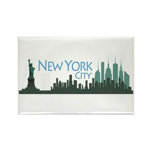 CafePress - NYC Liberty Skyline Dark - Rectangle Magnet, 2"x3" Refrigerator Magnet
