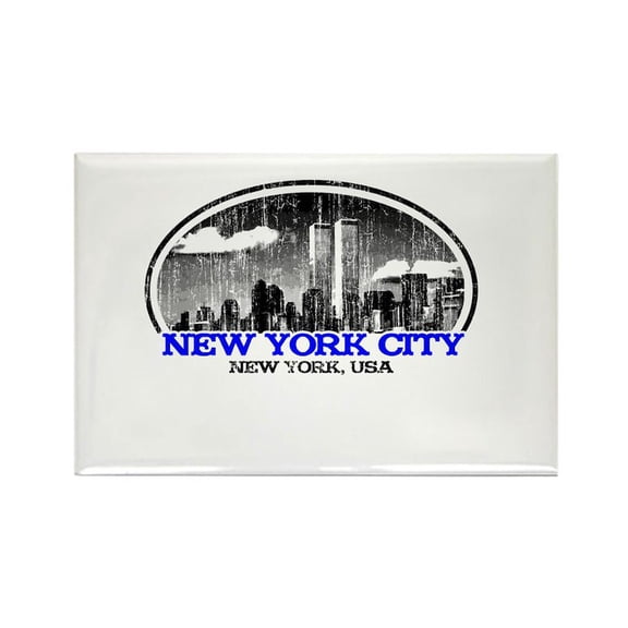 CafePress - NYC White - Rectangle Magnet, 2"x3" Refrigerator Magnet