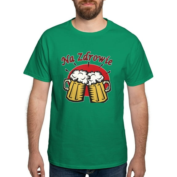 CafePress - Na Zdrowie Toast With Beer Mugs Dark T Shirt - Men's Classic Graphic Cotton T-Shirt