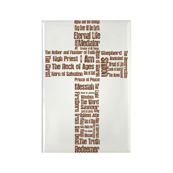 CafePress - Names Of Jesus Cross - Rectangle Magnet, 2"x3" Refrigerator Magnet