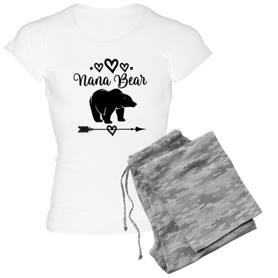 CafePress - Nana Bear Grandma Gift Pajamas - Women's Short Sleeve Print T-Shirt and Pants Light Cotton Pajama Set