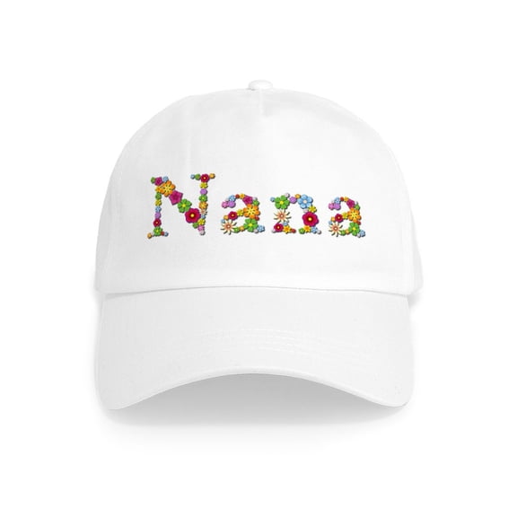 CafePress - Nana Bright Flowers - Adjustable 100% Brushed Unisex Casual Cotton Baseball Cap, Beige, 1