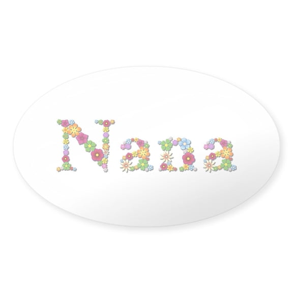 CafePress - Nana Bright Flowers Oval Sticker - Sticker (Oval)