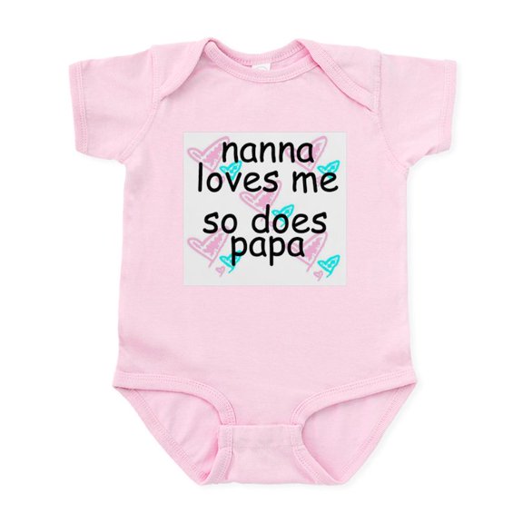 CafePress - Nana Loves Me So Does Papa Infant Creeper - Baby Light Bodysuit, Size Newborn - 24 Months
