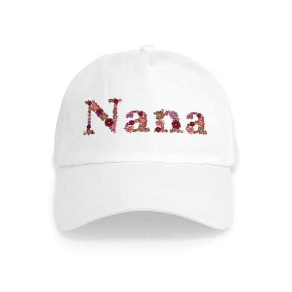 CafePress - Nana Pink Flowers - Adjustable 100% Brushed Unisex Casual Cotton Baseball Cap, Beige, 1