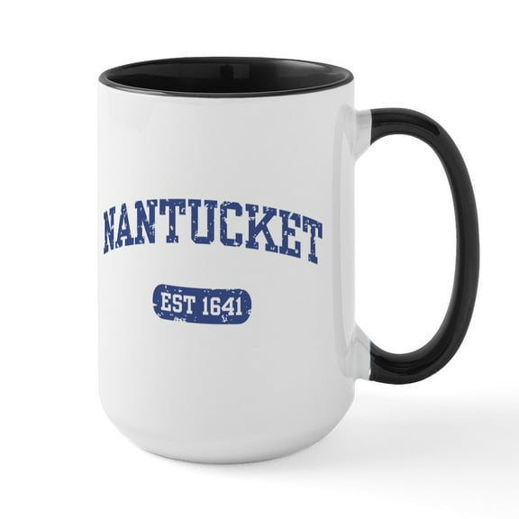 CafePress - Nantucket EST 1641 Large Mug - 15 oz Ceramic Large White Novelty Mug