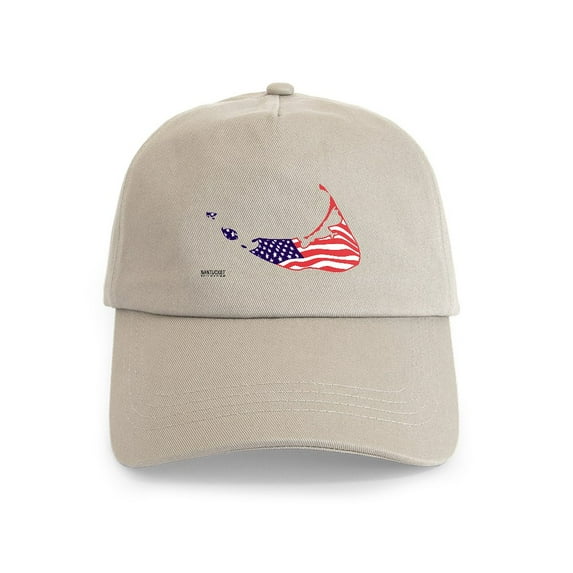 CafePress - Nantucket Island MA Map Design Cap - Adjustable 100% Brushed Unisex Casual Cotton Baseball Cap, Beige, 1