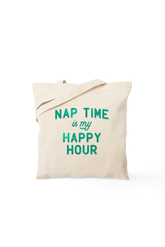- Nap Time Is My Happy Hour Green Tote Bag - Unisex Canvas Tote Bag, Beige, 1-Piece
