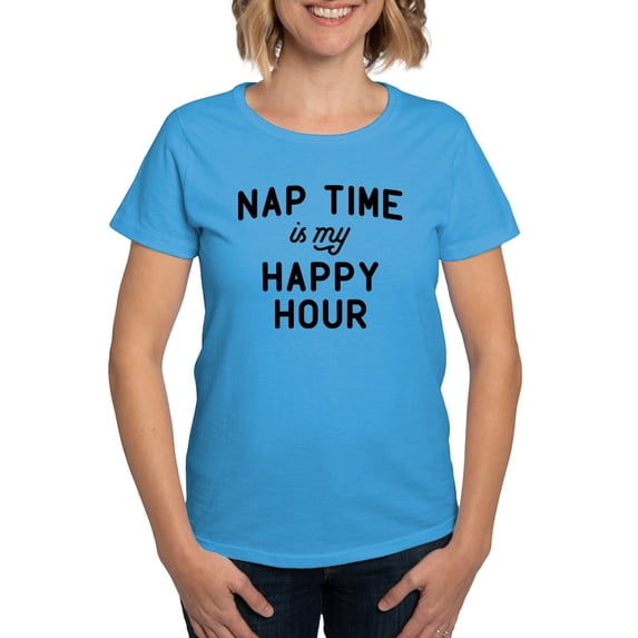 CafePress - Nap Time Is My Happy T Shirt - Women's Traditional Fit Dark T-Shirt