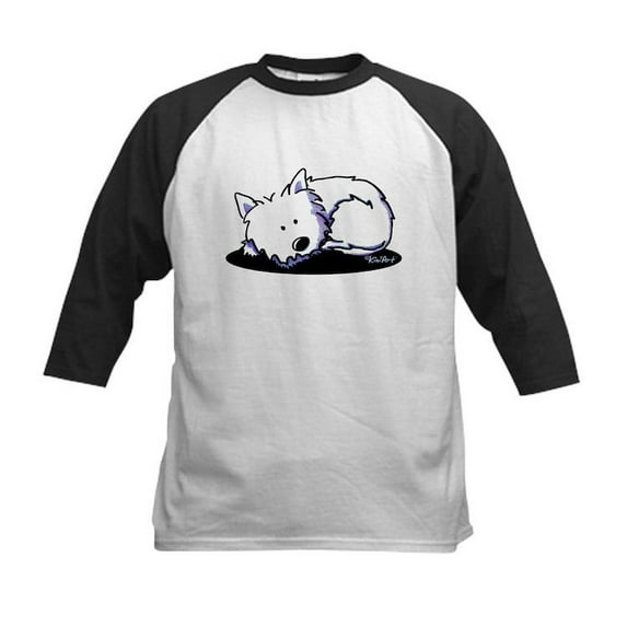 CafePress - Nap Time Westie Kids Baseball Jersey - Kids Cotton Baseball Jersey, 3/4 Sleeve Shirt