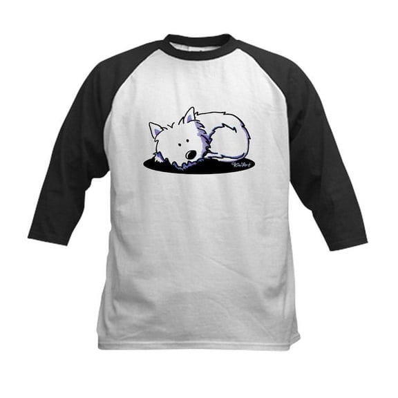 CafePress - Nap Time Westie Kids Baseball Jersey - Kids Cotton Baseball Jersey, 3/4 Sleeve Shirt