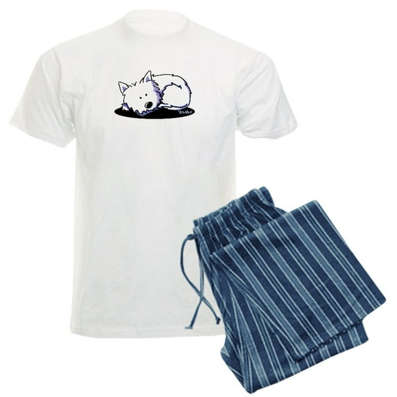 CafePress - Nap Time Westie Men's Light Pajamas - Men's Light Loose Fit Cotton Pajama Set