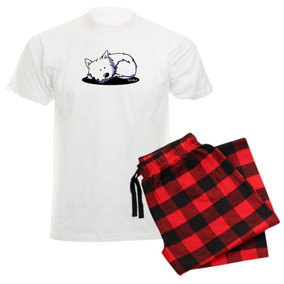 CafePress - Nap Time Westie Men's Light Pajamas - Men's Light Loose Fit Cotton Pajama Set
