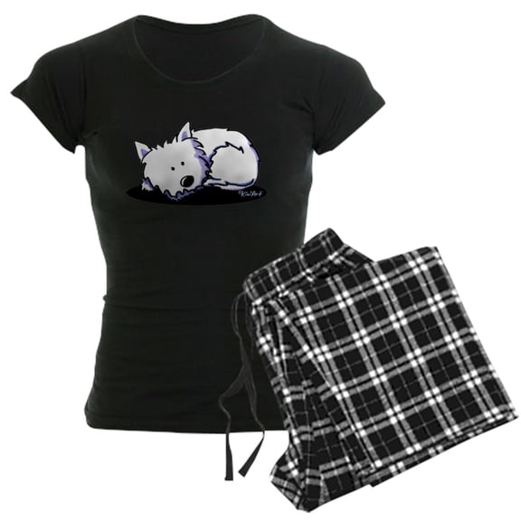 CafePress - Nap Time Westie Women's Dark Pajamas - Women's Short Sleeve Print T-Shirt and Pants Dark Cotton Pajama Set