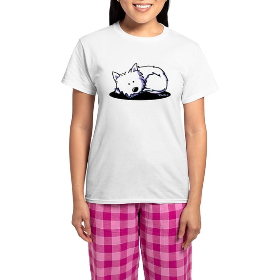 CafePress - Nap Time Westie Women's Light Pajamas - Women's Short Sleeve Print T-Shirt and Pants Light Cotton Pajama Set