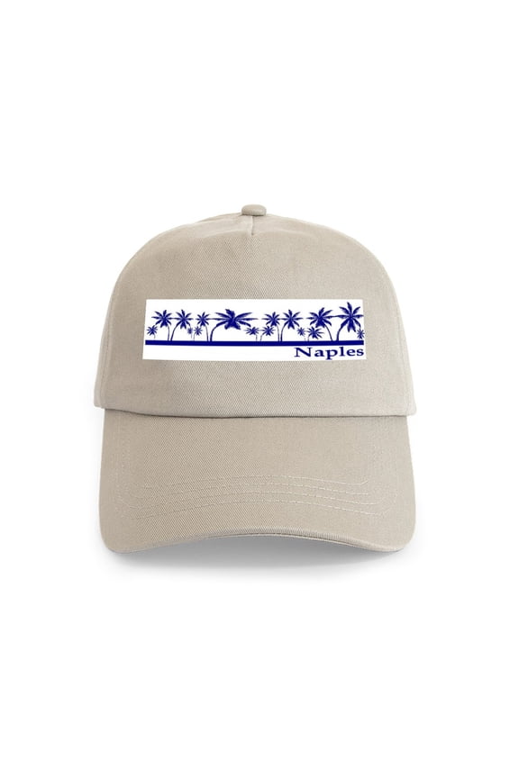 - Naples, Florida Cap - Adjustable 100% Brushed Unisex Casual Cotton Baseball Cap, Beige, 1
