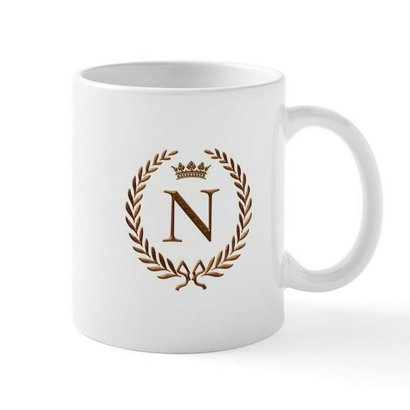 CafePress - Napoleon Initial Letter N Monogram Mug - 11 oz Ceramic Mug - Novelty Coffee Tea Cup