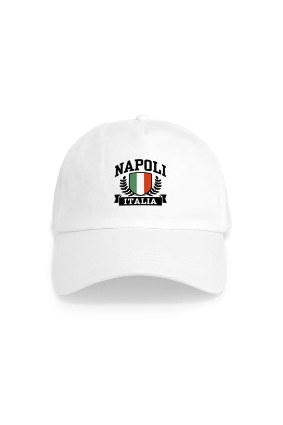 - Napoli Italia Cap - Adjustable 100% Brushed Unisex Casual Cotton Baseball Cap, Beige, 1