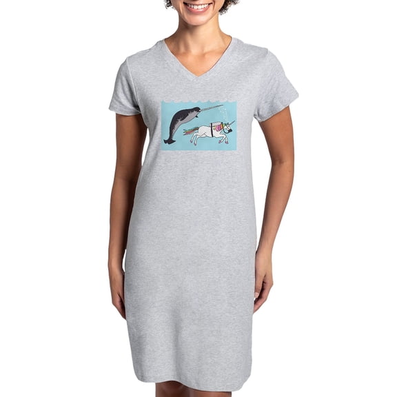 CafePress - Narwhal Swimming With Unicorn - Women's Nightshirt