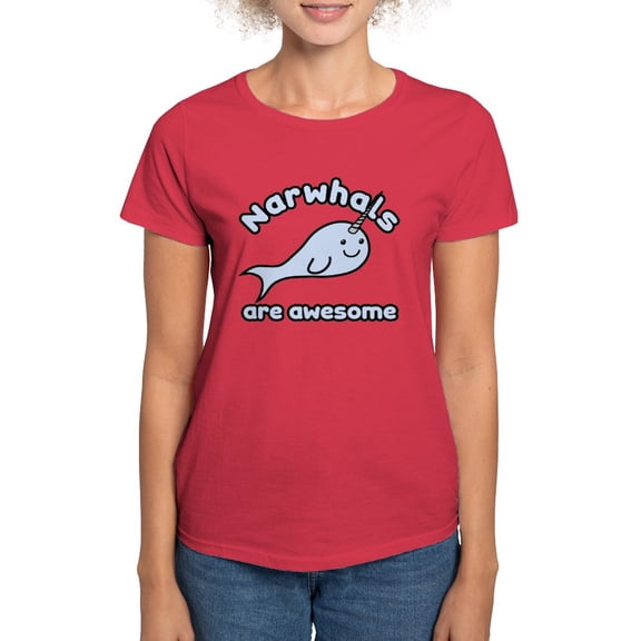 CafePress - Narwhals Are Awesome Women's Dark T Shirt - Women's Traditional Fit Dark T-Shirt