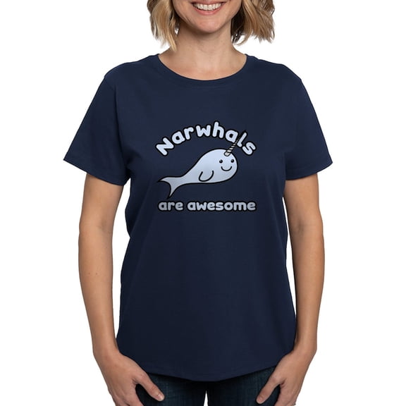 CafePress - Narwhals Are Awesome Women's Dark T Shirt - Women's Traditional Fit Dark T-Shirt