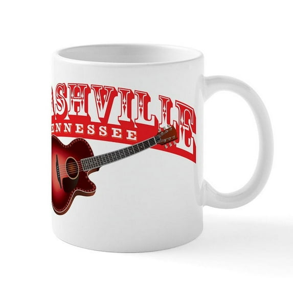 CafePress - Nashville Guitar Mug - 11 oz Ceramic Mug - Novelty Coffee Tea Cup